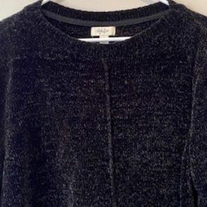 Cozy, warm black chenille sweater.